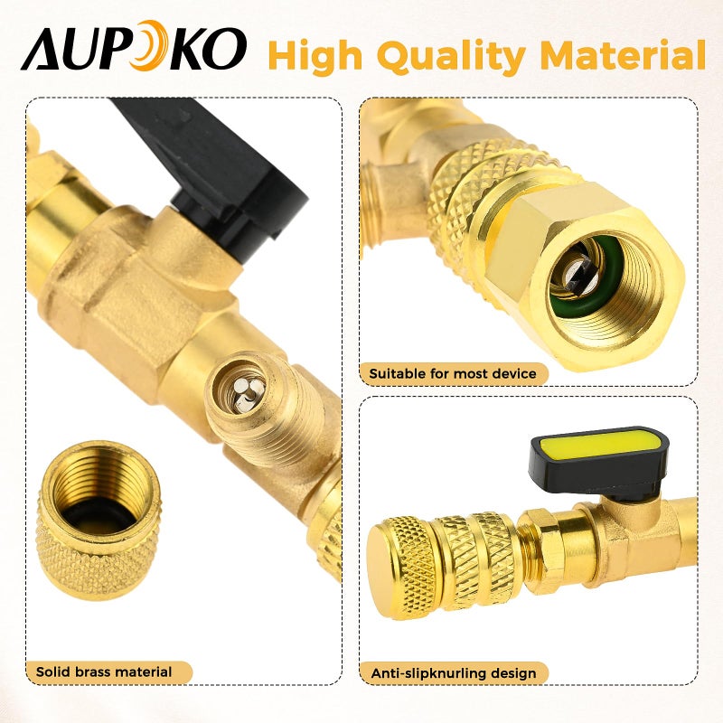Aupoko Valve Core Remover Installer Tool, R410A R22 AC Schrader Valve Core Remover, Dual Size 1/4"-5/16" Port HVAC Valve Core Removal Installer for Refrigeration Air Conditioning A/C Line Repair Tools - Image 5